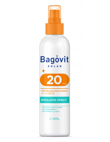 Bagovit Solar FPS20 Emulsión Spray x...