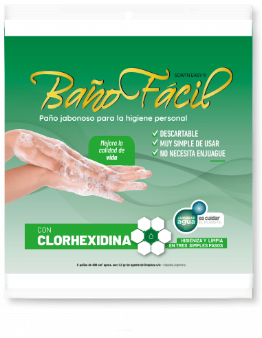 Baño fácil con clorhexidina al 2% 20x20