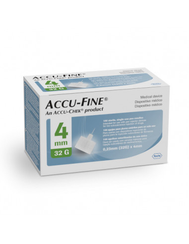 Accu-Fine Agujas 4mm 32G - Envase por...