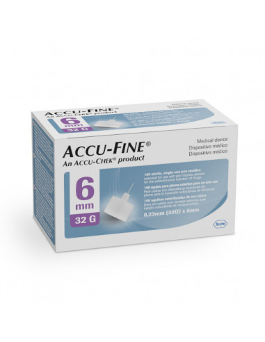 Accu-Fine Agujas 6mm 32G - Envase por...