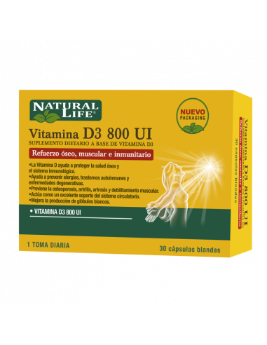 Natural Life Vitamina D3-800 UI x 30...